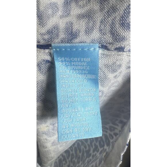 J. McLaughlin Lenny Stretchy Sweater Blue Celandine Floral Pullover Size XS EUC - Picture 6 of 8